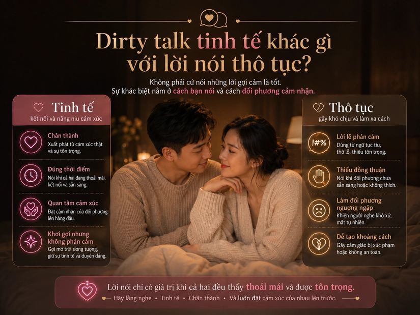 Dirty talk tinh tế khác gì với lời nói thô tục